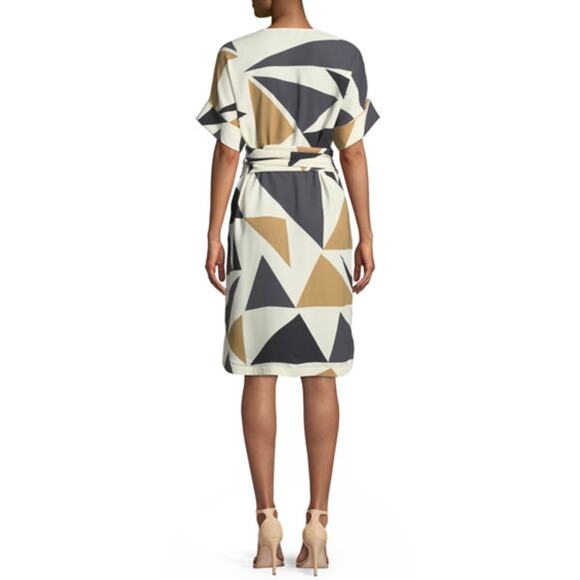 LAFAYETTE 148 NEW YORK Jubilee Bold Triangles Knit Dress White Size S $648 - Picture 11 of 12